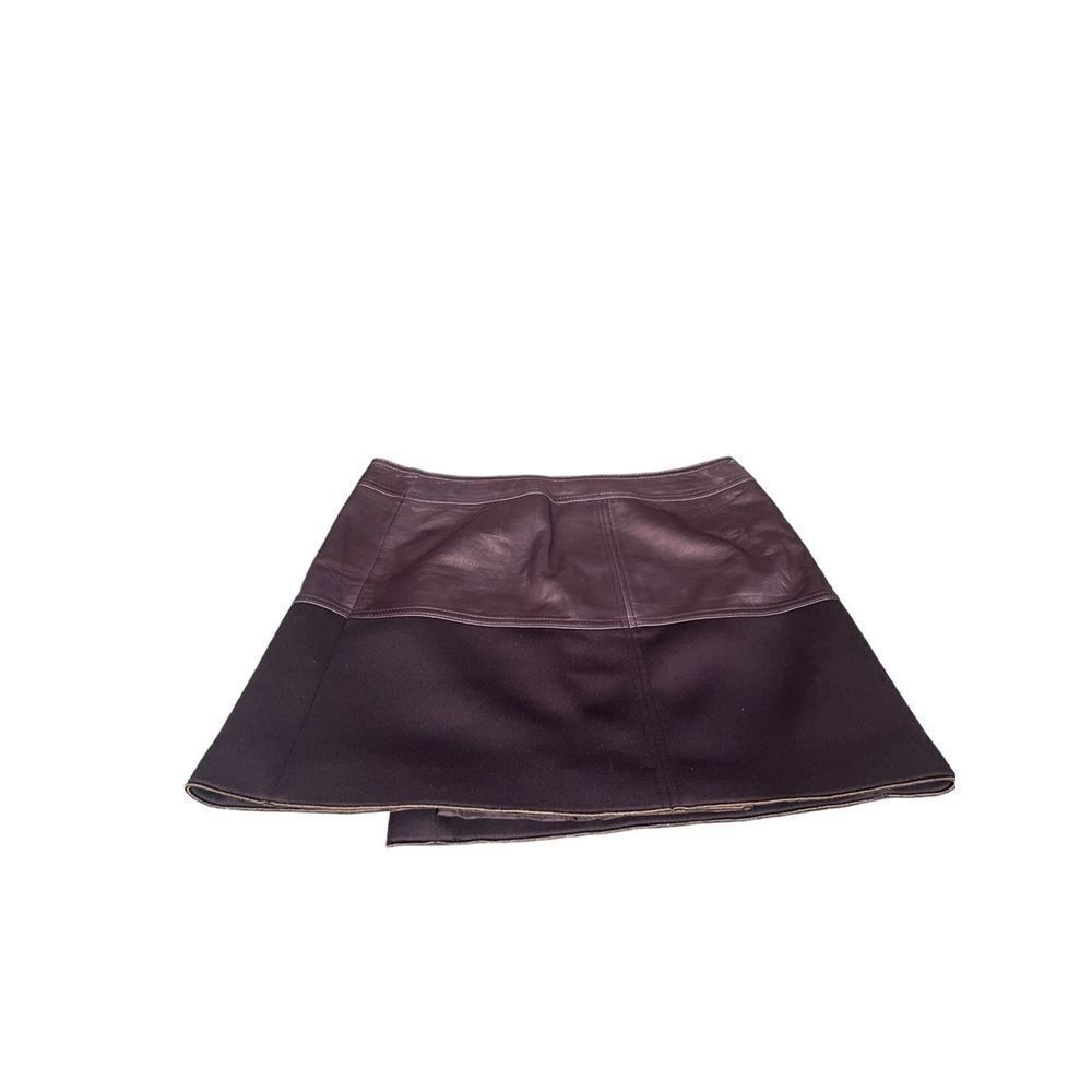 Halogen Black Leather Asymmetric Mini Skirt Sz 12​​​ - Picture 8 of 8